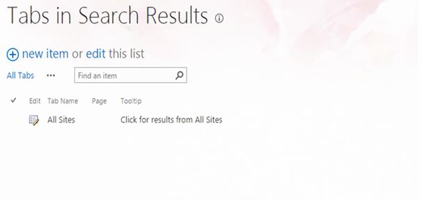 Tab in Search Results